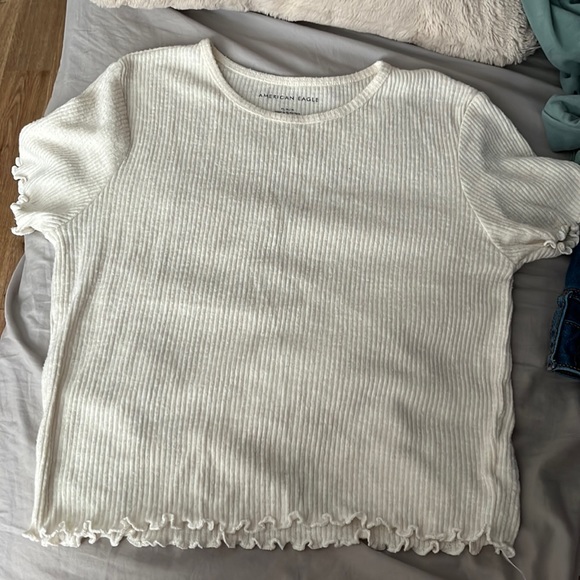 American Eagle Outfitters Tops - American Eagle white/creamy short shirt